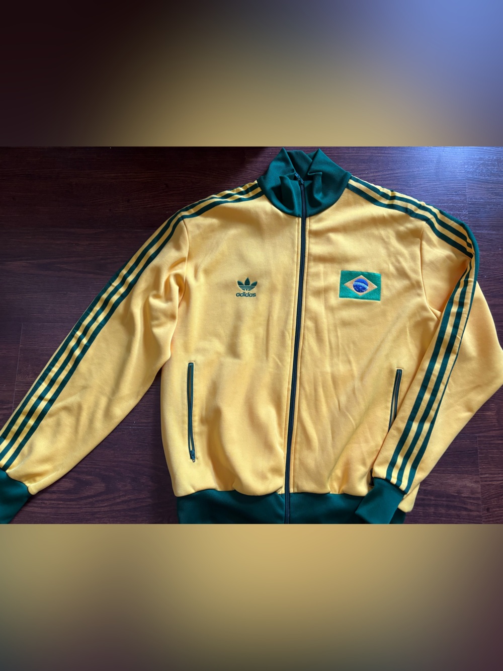 Men’s Adidas Yellow & Green Brazil Track Jacket